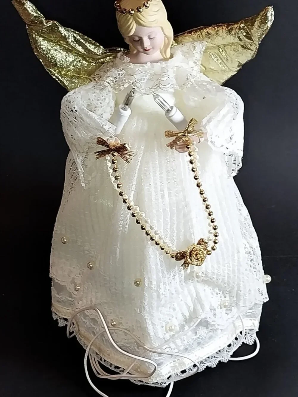 Lighted Porcelain Angel Tree Topper